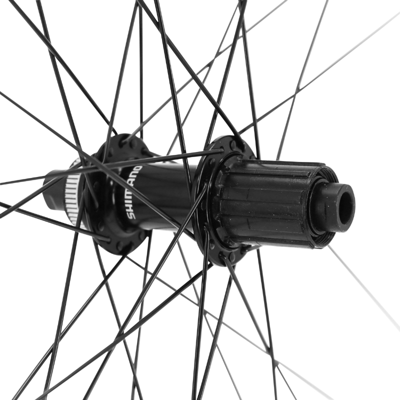 Roue gravel route disque 700 Pulse 19 arrière moyeu Shimano RS470 Centerlock noir cassette 12-11-10V tubeless ready axe traversant 12-142 jante 19C 32 rayons acier - vue 3