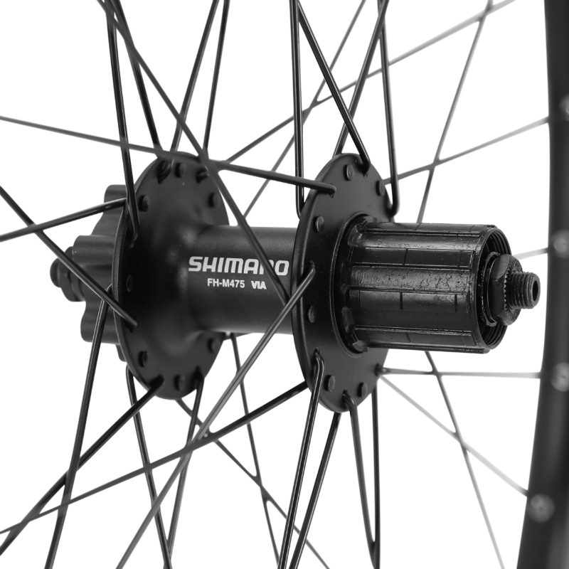 Roue VTT disque blocage 27.5" klixx tubeless ready arriere noir moyeu shimano M475 11-10-9-8V disque 6 trous rayons renforces en 2.2MM pour vae - jante 23C 32 rayons all mountain - vue 3