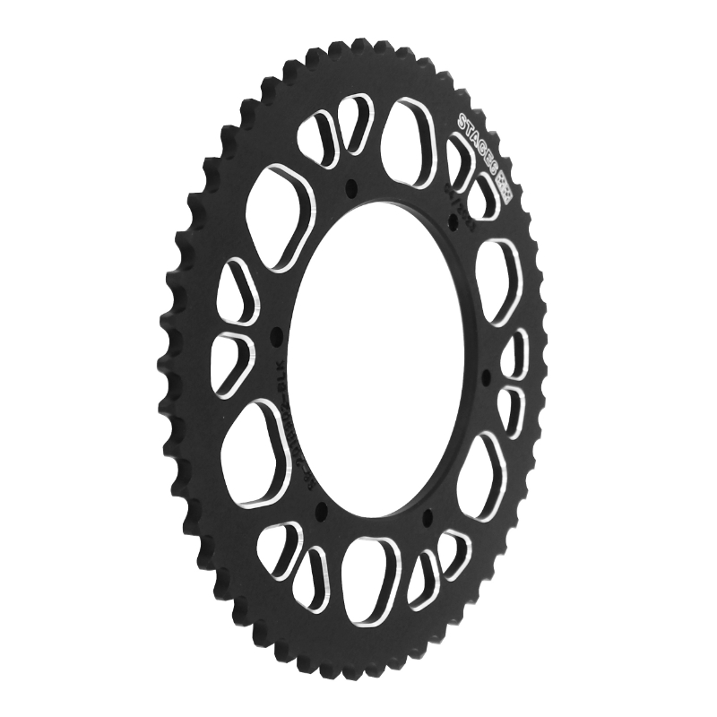 Couronne 50 à boîte adaptable Aprilia 50 SX 2012-2017, SX SM 2012-2017 420 53 DTS alu CNC noir Stage 6 - vue 2