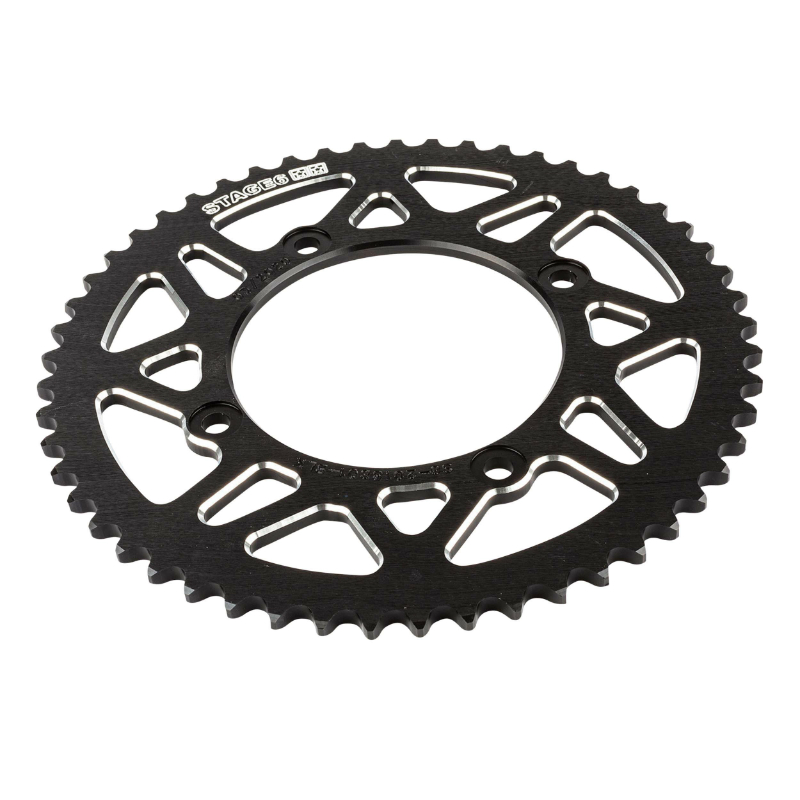 Couronne 50 à boîte adaptable STAGE 6 Beta 50 RR Enduro 2006-2018, 50 RR Motard 2005-2018 420 53 DTS Alu CNC Noir (diam 100-120-8.5) - vue 2
