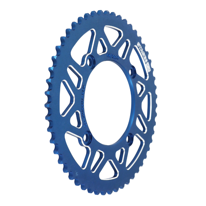 Couronne 50 à boîte adaptable Beta 50 RR Enduro 2006-2018, 50 RR Motard 2005-2018 420 53 DTS alu CNC bleu (diam 100-120-8.5) - vue 2