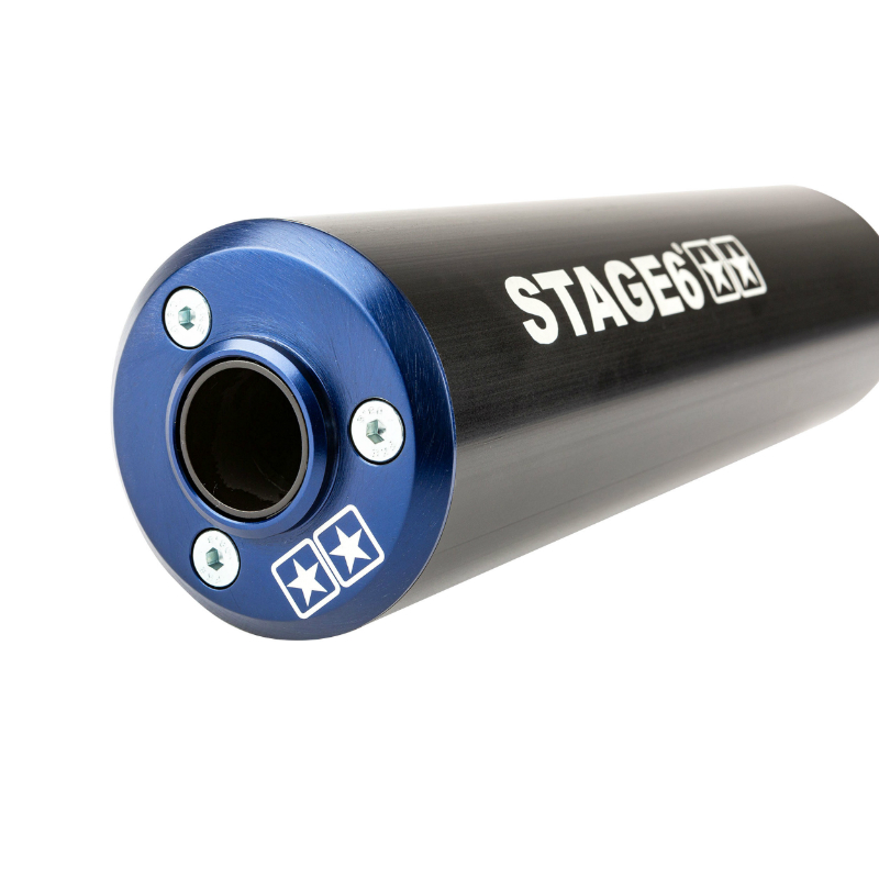 Silencieux Stage 6 alu diam 60 mm noir-bleu passage droit - vue 3