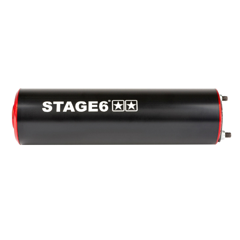 Silencieux Stage 6 aluminium diamètre 60 mm noir-rouge passage droit - vue 2