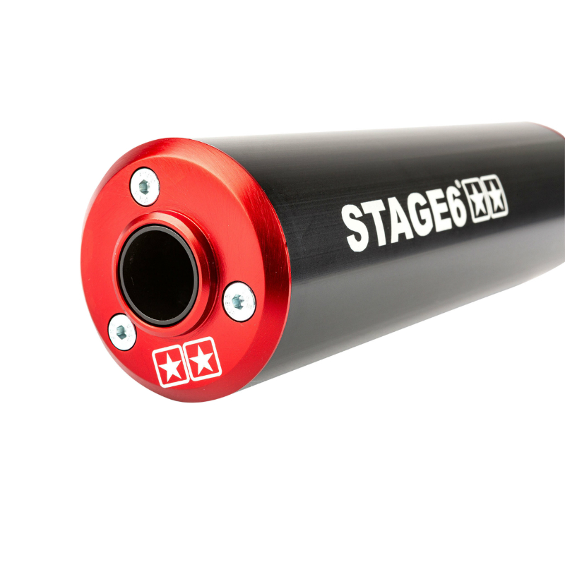 Silencieux Stage 6 aluminium diamètre 60 mm noir-rouge passage droit - vue 3