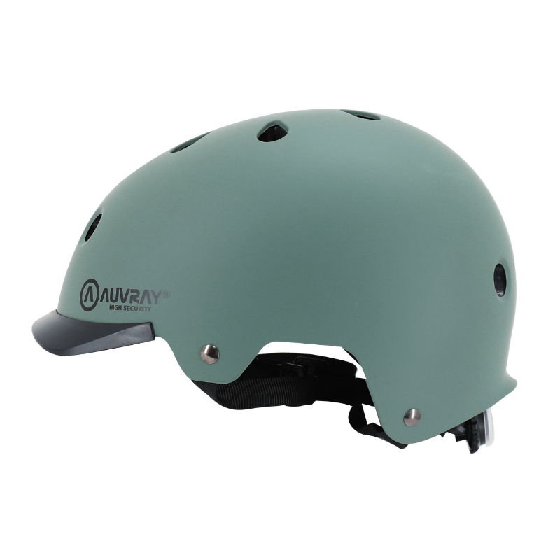 Casque vélo adulte Auvray Urban kaki avec éclairage intégré taille 58-61 - vue 4