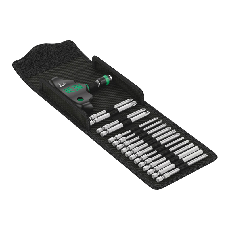 Cliquet manche en T Wera 400 Kompakt 1-4 avec embouts de vissage noir-vert - Set 17 pièces - vue 4