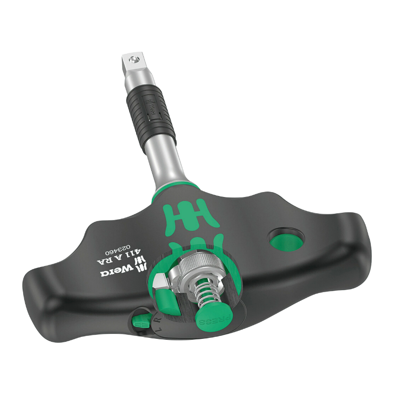 Cliquet manche en T Wera 400 Kompakt 1-4 avec douille noir-vert set 9 pièces - vue 2