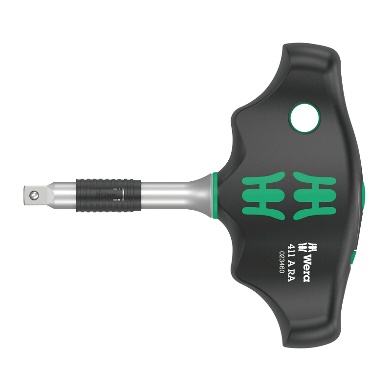 Cliquet manche en T Wera 400 Kompakt 1-4 avec douille noir-vert set 9 pièces - vue 3