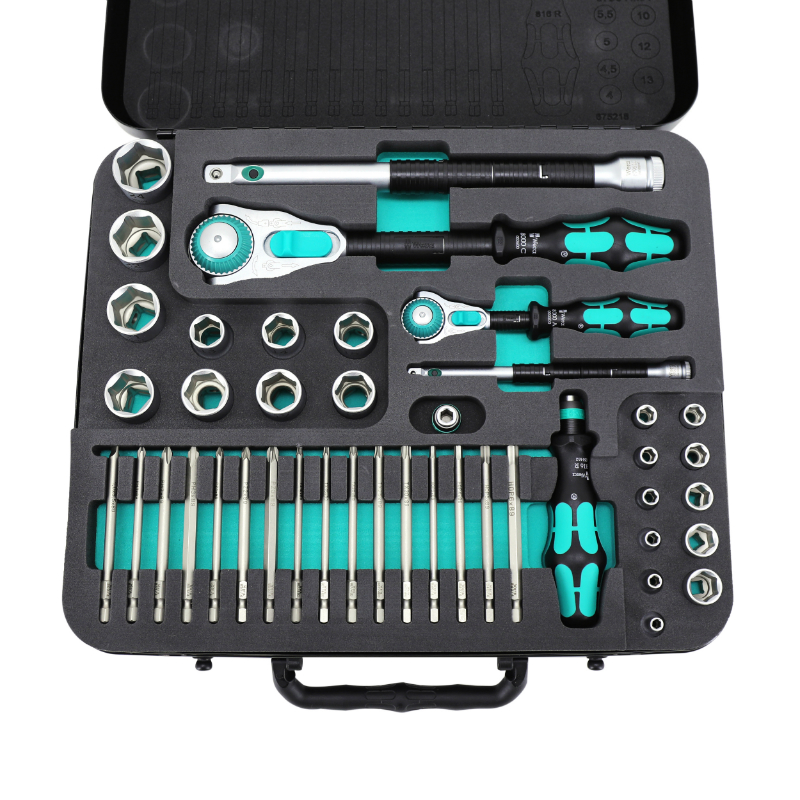 Cliquet Wera 8100 Zyklop Speed 1/4 1/2 métrique avec douilles et embouts - Set 43 pièces - vue 5
