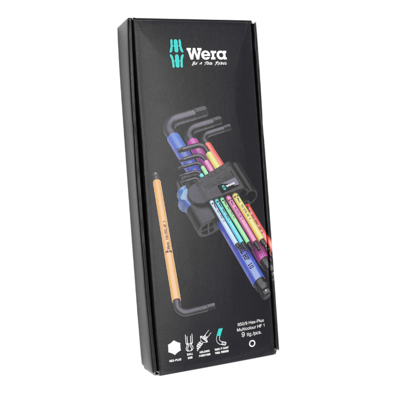 Jeu de 9 clés mâles coudées 6 pans Allen Wera 950 HF Hex Plus Blacklaser métrique - vue 4