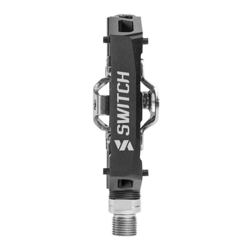 Pédales gravel VTT plate Switch automatique alu CNC noir 90 x 90 mm compatible Shimano SPD (paire) - vue 2