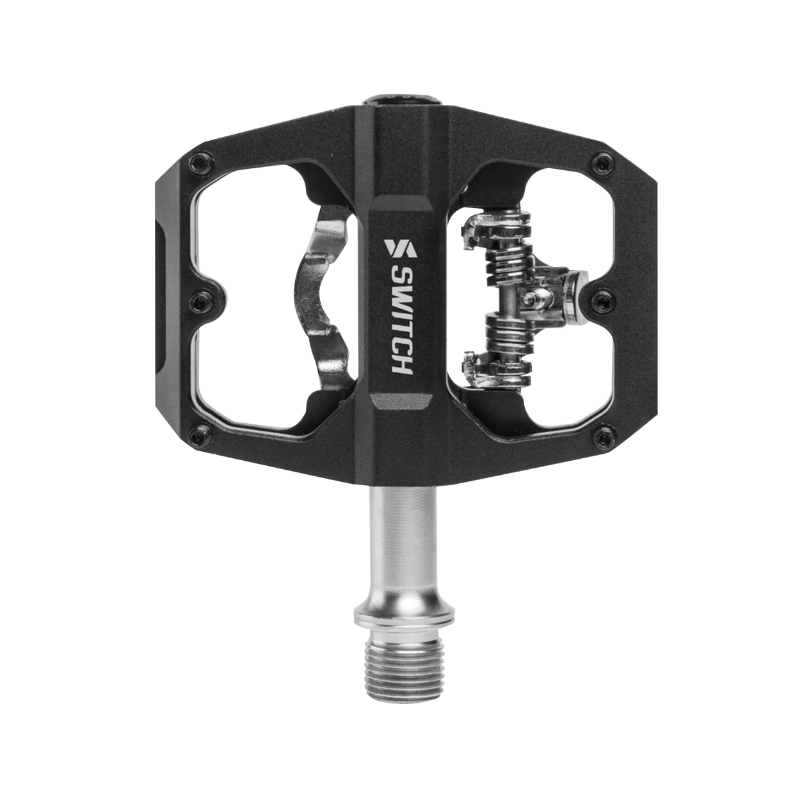 Pédales VTT plates Switch automatique/standard alu CNC noir 85 x 70 mm (paire) - vue 2