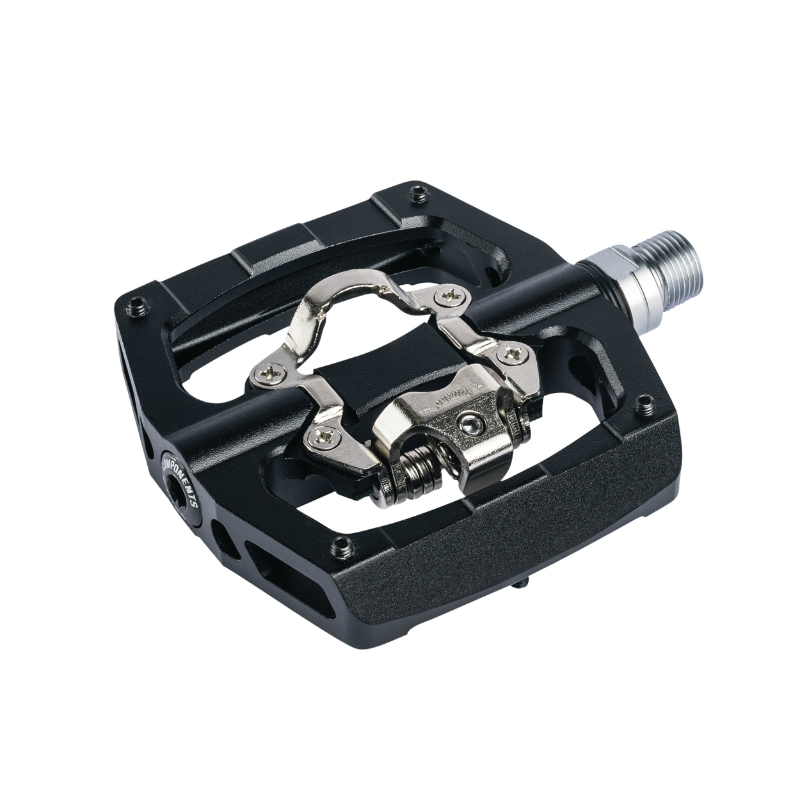 Pédales VTT plate Switch automatique ou standard alu CNC noir 90 x 90 mm compatible Shimano SPD (paire) - vue 3