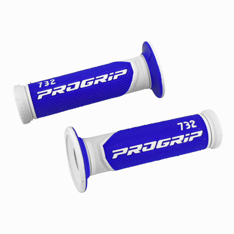 Revêtement de poignée Progrip 732 double densité blanc-bleu closed end 125 mm (paire) - vue 2