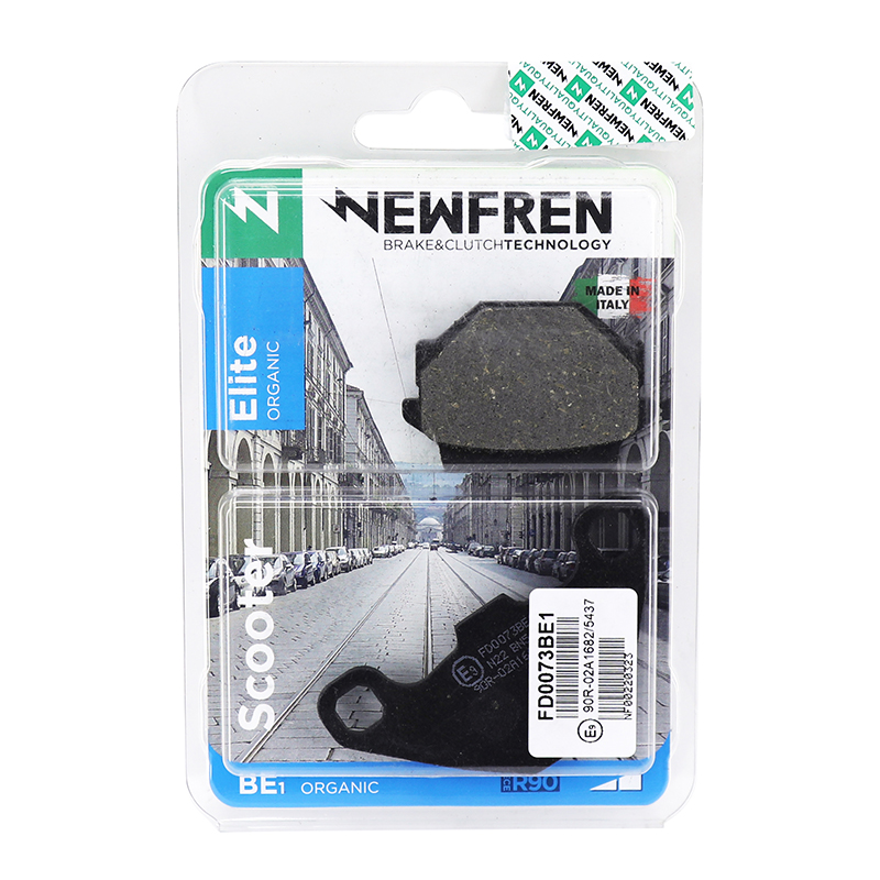 Plaquette de frein Newfren pour peugeot django 125 allure-evasion-sport 2014+ - kymco 125 agility 2008+2012 (l 85MM - 56MM - h 43MM - 37MM - p 8MM - 10.2MM) (FD0073BE) (elite organique) - vue 3
