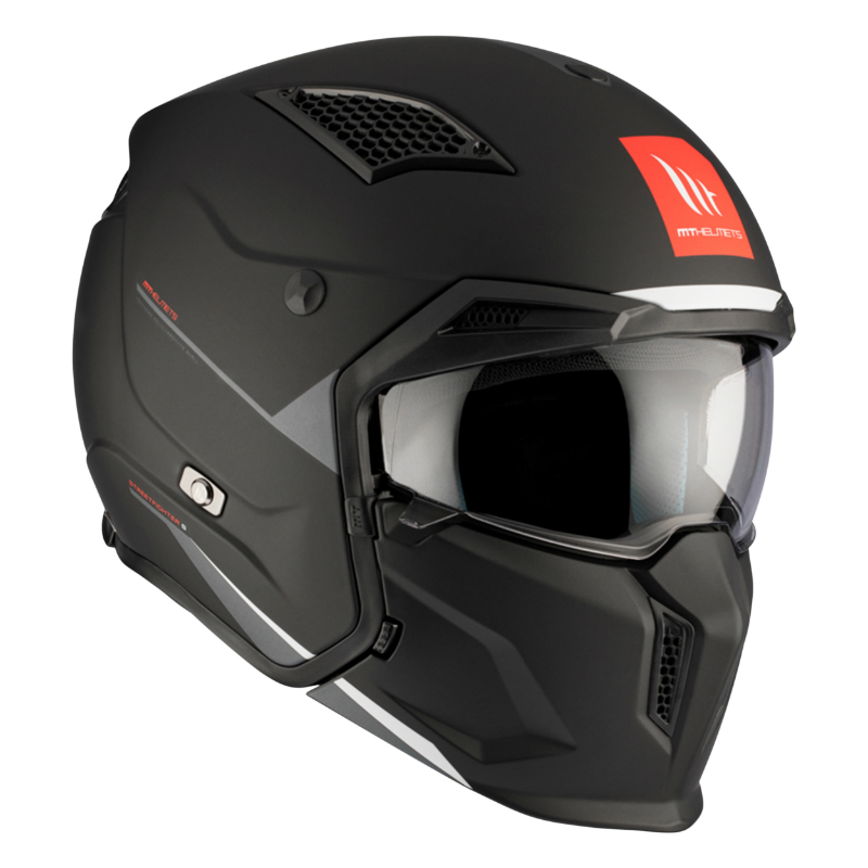 Casque trial MT Helmets Streetfighter SV noir mat XL écran transparent transformable mentonnière amovible - vue 4