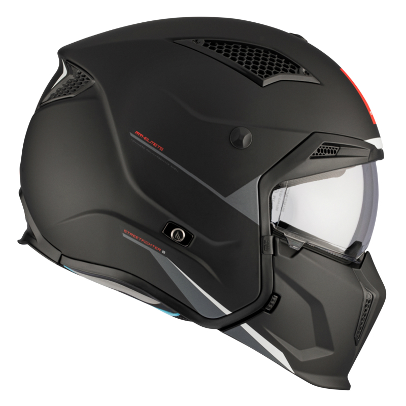 Casque trial MT Helmets Streetfighter SV noir mat XL écran transparent transformable mentonnière amovible - vue 5