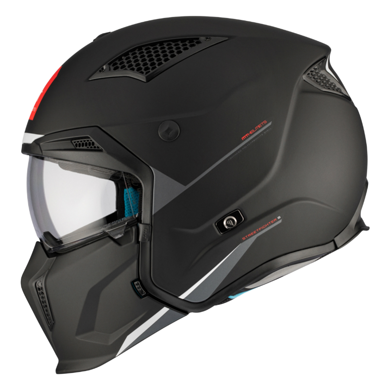 Casque trial MT Helmets Streetfighter SV noir mat XL écran transparent transformable mentonnière amovible - vue 8
