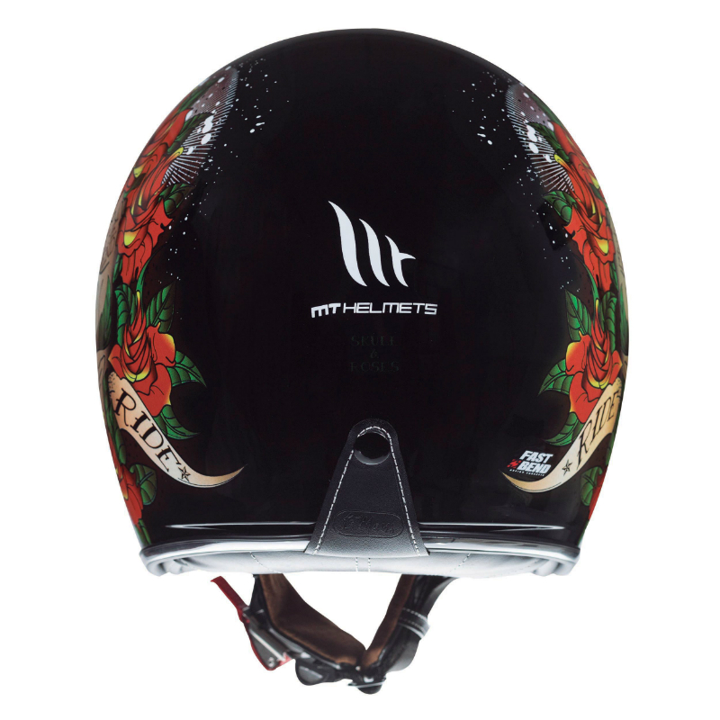 Casque jet MT Helmets Le Mans 2 SV Skull & Roses A1 noir brillant M écran transparent - vue 2