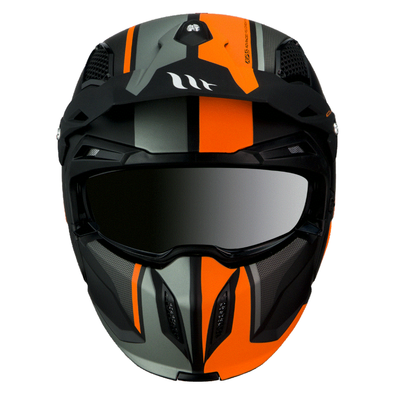 Casque MT Helmets Streetfighter SV S Twin C4 noir mat-orange fluo S simple écran transparent transformable avec mentonnière amovible - vue 3