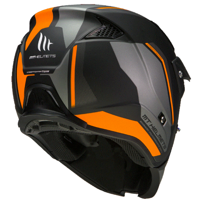 Casque MT Helmets Streetfighter SV S Twin C4 noir mat-orange fluo S simple écran transparent transformable avec mentonnière amovible - vue 4