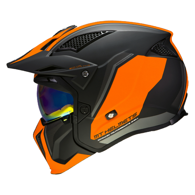 Casque MT Helmets Streetfighter SV S Twin C4 noir mat-orange fluo S simple écran transparent transformable avec mentonnière amovible - vue 6