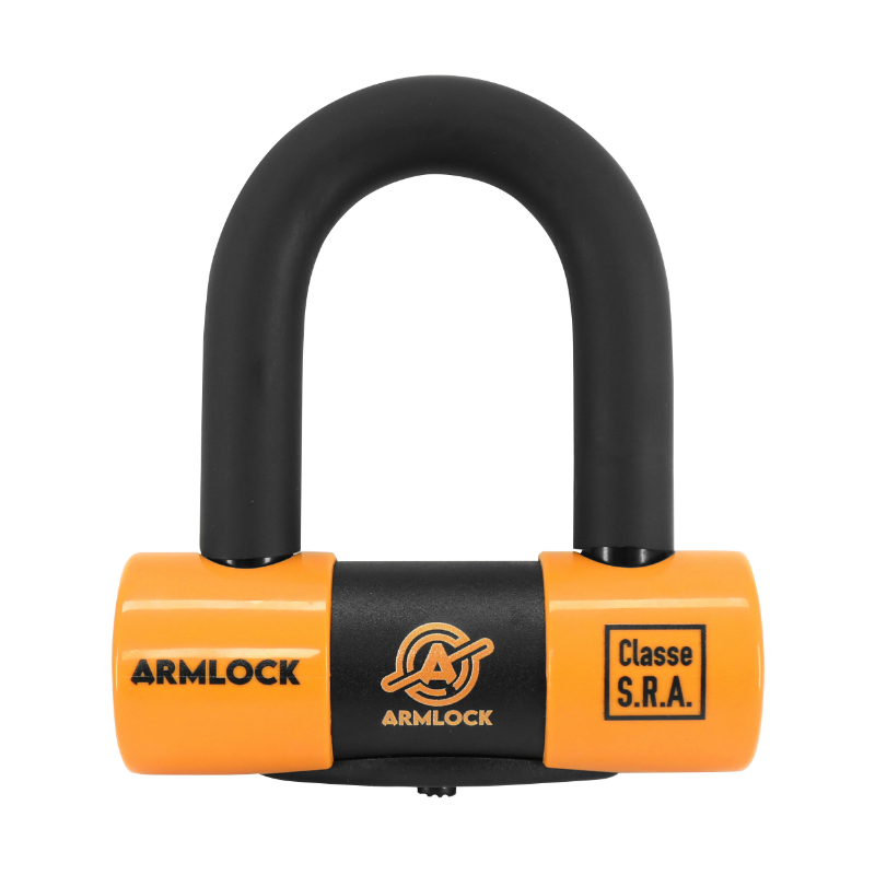 Antivol U bloque-disque Armlock CK5 noir-orange mini 52x65mm diamètre 16mm avec cordon de rappel - vue 2