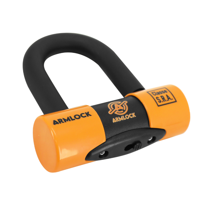 Antivol U bloque-disque Armlock CK5 noir-orange mini 52x65mm diamètre 16mm avec cordon de rappel - vue 3