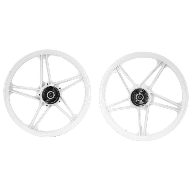 Jante roue cyclo 17" type Bernardi pour Peugeot 103 MVL Vogue blanc (paire) - vue 2