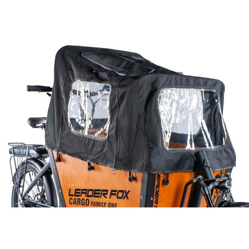 Vélo électrique cargo Leader Fox Family One 20-26 pouces mixte noir mat moteur central Bafang M420 36V 80Nm batterie 20Ah - vue 3