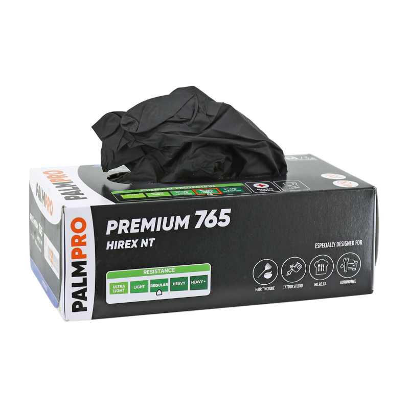 Gants d'atelier nitrile premium 765 noir T8 M boîte de 100 Sélection P2R - vue 2