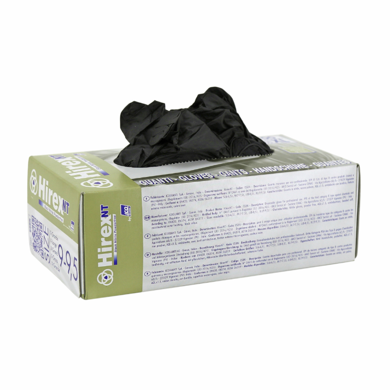 Gants d'atelier nitrile Hirex noir T10 (XL) boîte de 100 - Sélection P2R - vue 2