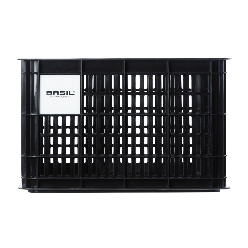 Panier caisse plastique recyclé Basil noir 29L avant-arrière 33x44x25cm - vue 3