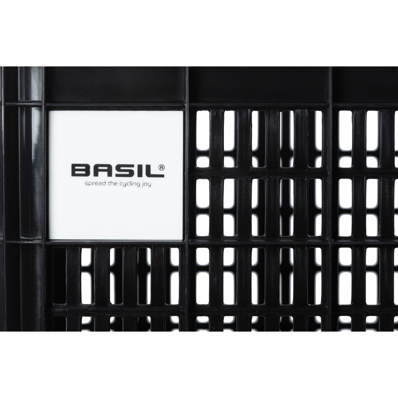 Panier caisse plastique recyclé Basil noir 29L avant-arrière 33x44x25cm - vue 4