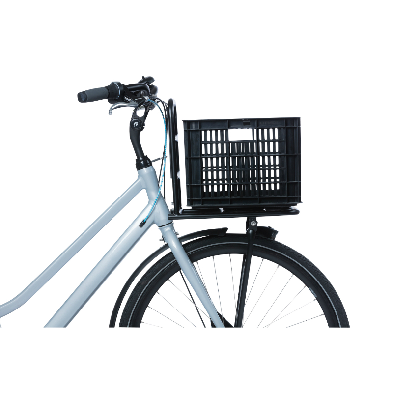 Panier caisse plastique recyclé Basil noir 29L avant-arrière 33x44x25cm - vue 5