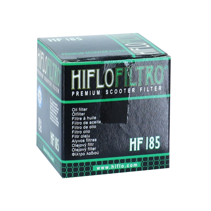 Filtre à huile Hiflofiltro HF185 maxiscooter Peugeot 125 Satelis/Jet Force/Elyséo/Elystar - Aprilia 125 Leonardo/Scarabeo (41x33mm) - vue 3