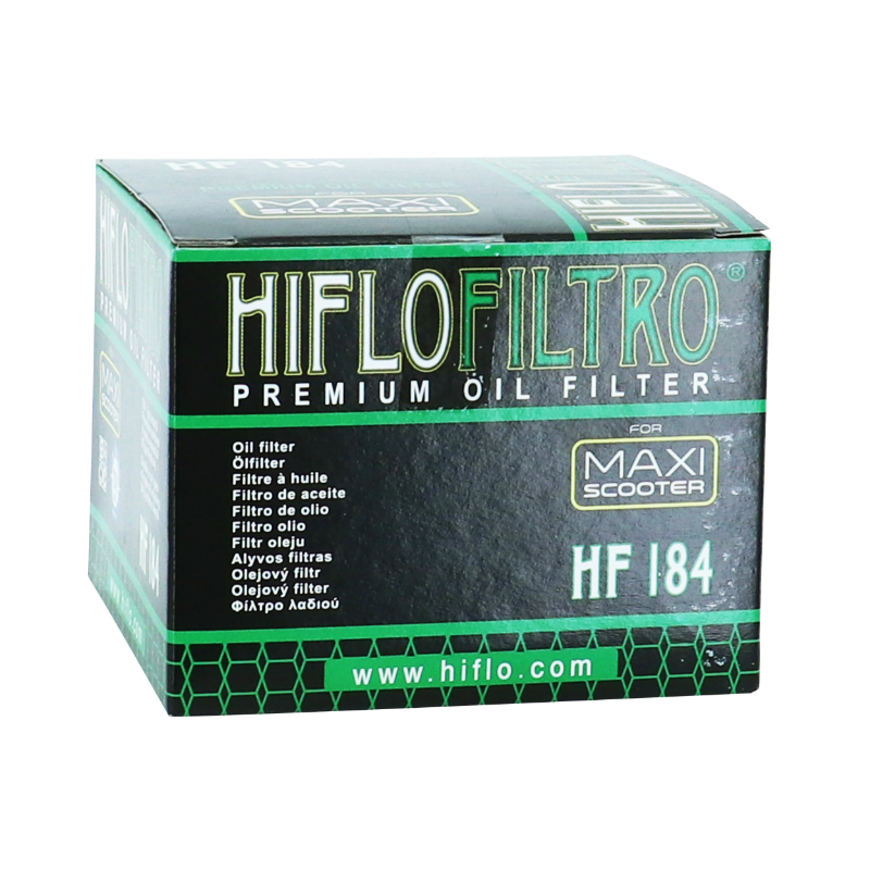 Filtre à huile Hiflofiltro HF184 maxiscooter adaptable Piaggio 500 X9, MP3, 400 MP3, Peugeot 500 Satelis, Aprilia 400-500 Atlantic-Scarabeo 2002+, Gilera 500 Nexus 2003+ - vue 3