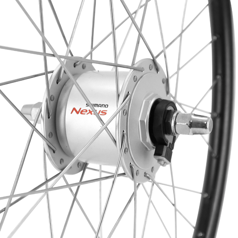 Roue VTT 24" ER10 avant noir moyeu Shimano Dynamo DH-C3000 6V-3W jante 19C VELOX - vue 3