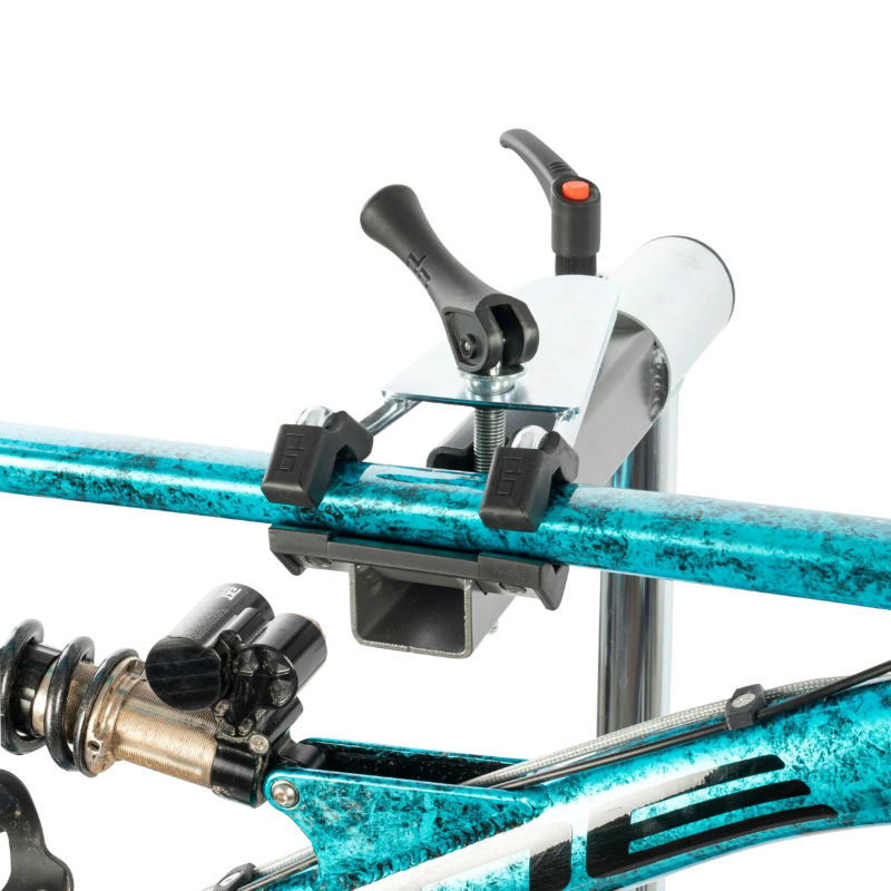 Pied d'atelier de reparation velo professionnel Officine Parolin opus double supporte 50KGS sur chaque bras -avec plaque metal au sol -gist - vue 5