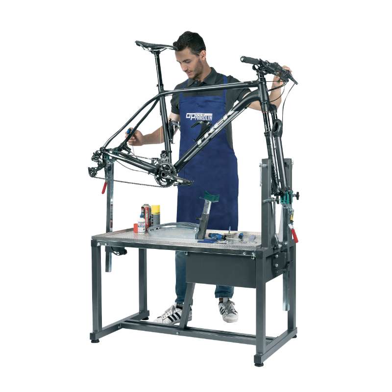 Pied de montage-réparation vélo Officine Parolin Genius Max H 102 cm 47x78 cm avec adaptateur - vue 5