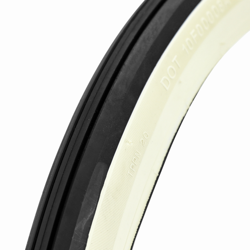 Pneu cyclo 19'' 1.75-19 Hutchinson nervure adaptable Solex TT 21B renforcé noir à flancs blancs - vue 2