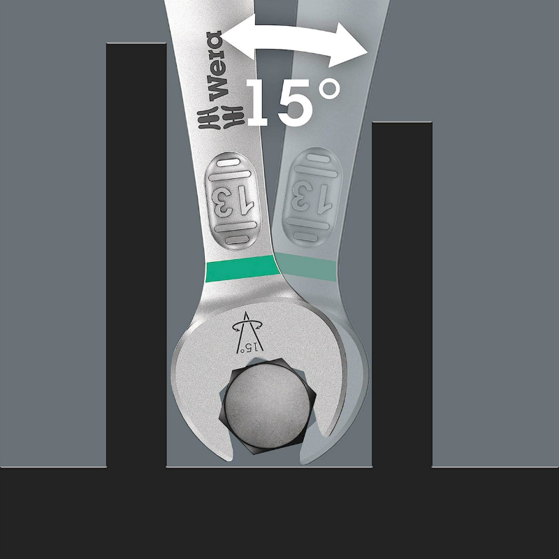 Clé mixte-plate double Wera 6005 Joker 6 à 13 mm chrome-molybdène set 4 pièces - vue 8