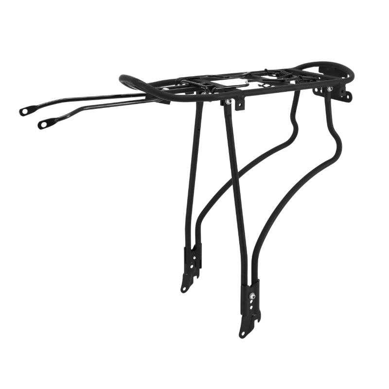 Porte bagage velo arriere a tringles P2R alu noir reglable 26" a 29'' avec porte paquet (surface plateforme 39X14CM) - poids 10KGS - vue 2