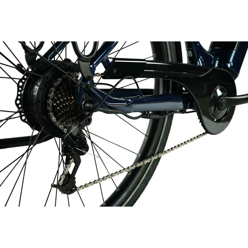 Velo electrique-vae city 28 Leader Fox nara mixte bleu 7V moteur roue ar bafang 36V 45NM batterie 15AH (18'' - H46CM - taille m - pour adulte de 168CM à 178CM) - vue 3