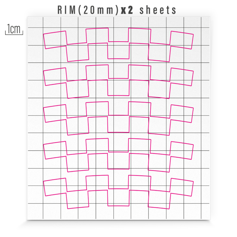 Autocollant réfléchissant pour roue de vélo hauteur 20 mm modèle Checker noir Reflective Berlin - vue 2