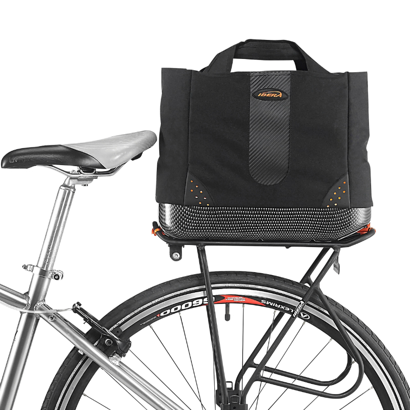 Panier-sac avec poignees Ibera shopping noir 16L fixation arriere systeme pakrak (36X16X30CM) - vue 2