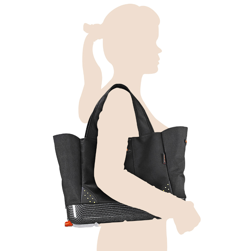 Panier-sac avec poignees Ibera shopping noir 16L fixation arriere systeme pakrak (36X16X30CM) - vue 4