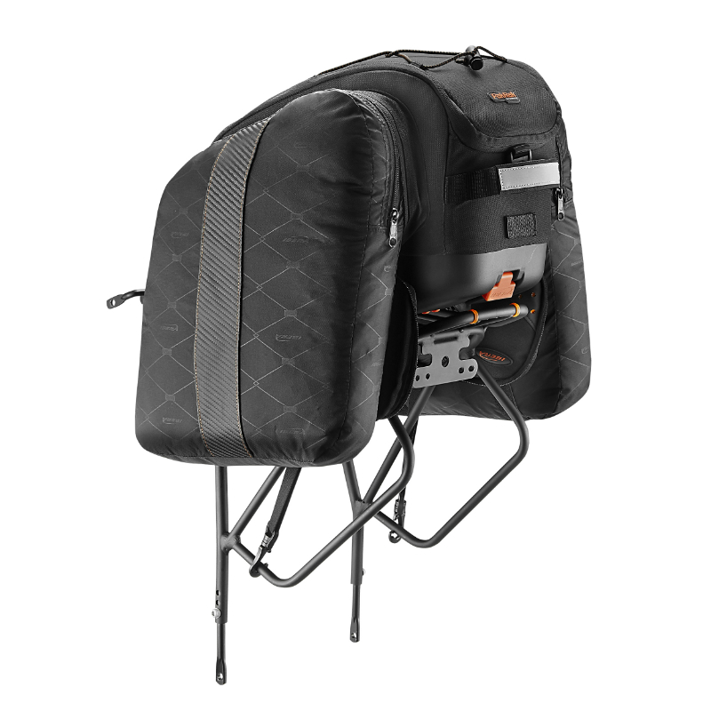 Sacoche arrière vélo double Ibera Commuter noir 15L avec plaque de fixation (37x22x25cm) - vue 3