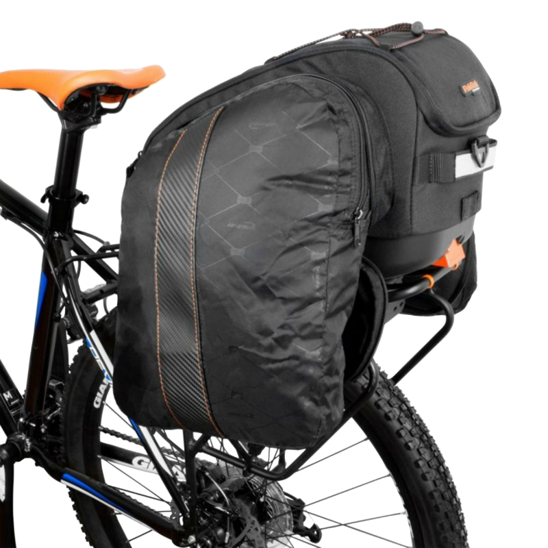 Sacoche arrière vélo double Ibera Commuter noir 15L avec plaque de fixation (37x22x25cm) - vue 5
