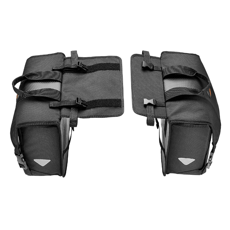 Sacoche arriere velo double Ibera adjustable noir 24L fixation universelle (33X13X28.5CM) - largeur reglable par velcro et clips pour tout porte bagage - vue 3